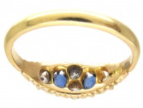 Victorian 18ct Gold Two Stone Sapphire & Diamond Ring