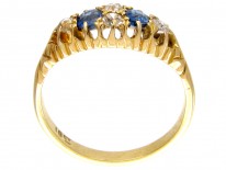 Victorian 18ct Gold Two Stone Sapphire & Diamond Ring