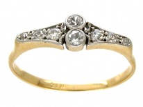 Art Deco 18ct Gold & Platinum & Diamond Set Ring
