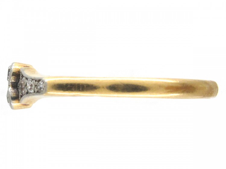 Art Deco 18ct Gold & Platinum & Diamond Set Ring