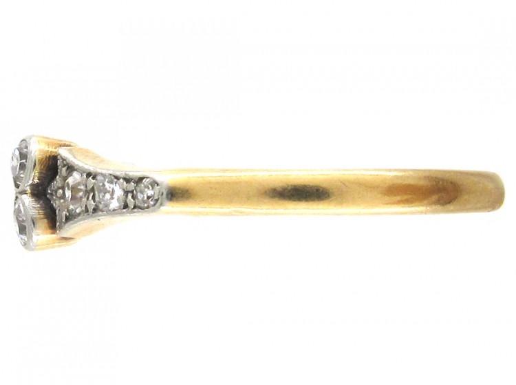 Art Deco 18ct Gold & Platinum & Diamond Set Ring