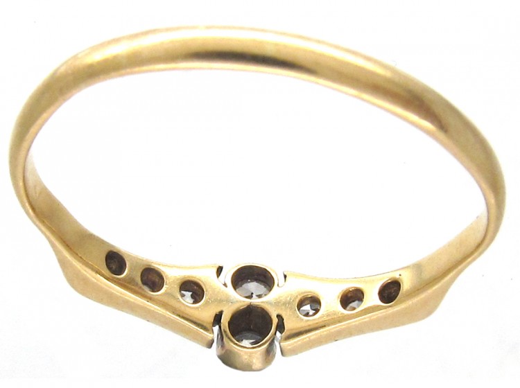 Art Deco 18ct Gold & Platinum & Diamond Set Ring