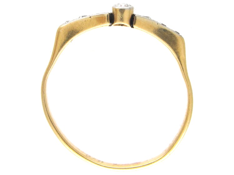Art Deco 18ct Gold & Platinum & Diamond Set Ring
