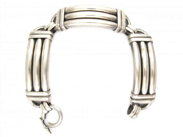 French Silver Articulated Bracelet