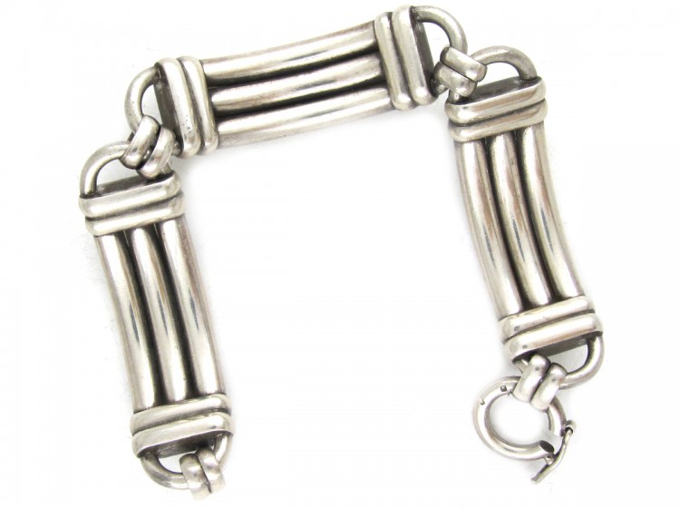 French Silver Articulated Bracelet