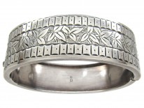 Victorian Silver Engraved Ivy Leaf Bangle