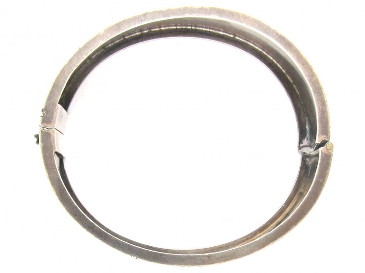 Victorian Silver Engraved Ivy Leaf Bangle
