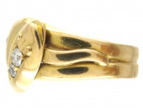 Victorian 18ct Gold & Diamond Double Snake Ring