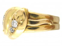 Victorian 18ct Gold & Diamond Double Snake Ring