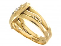 Victorian 18ct Gold & Diamond Double Snake Ring