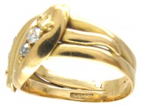 Victorian 18ct Gold & Diamond Double Snake Ring