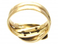 Victorian 18ct Gold & Diamond Double Snake Ring