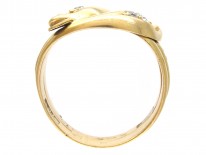 Victorian 18ct Gold & Diamond Double Snake Ring