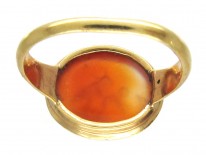 Minoan Carved Carnelian Intaglio in 18ct Gold Georgian Ring