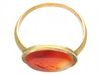 Minoan Carved Carnelian Intaglio in 18ct Gold Georgian Ring