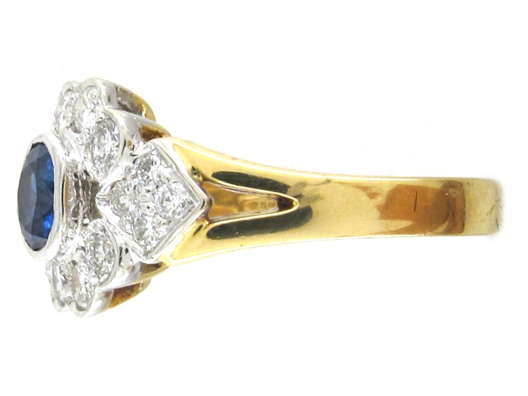Sapphire & Diamond Cluster Ring