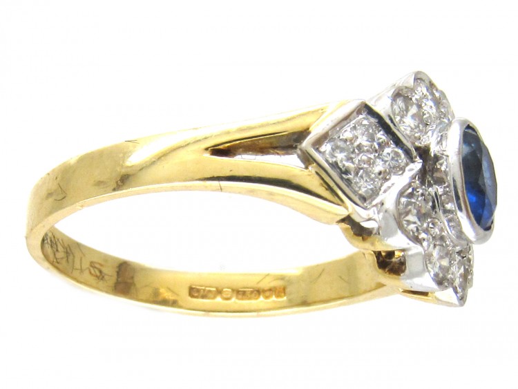 Sapphire & Diamond Cluster Ring