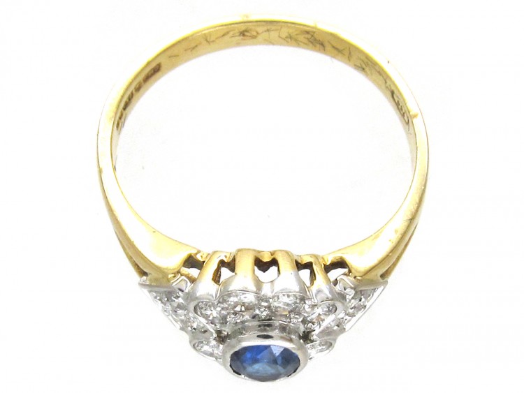 Sapphire & Diamond Cluster Ring