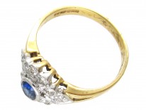 Sapphire & Diamond Cluster Ring