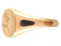 18ct Gold Signet Ring with Rearing Horse Intaglio