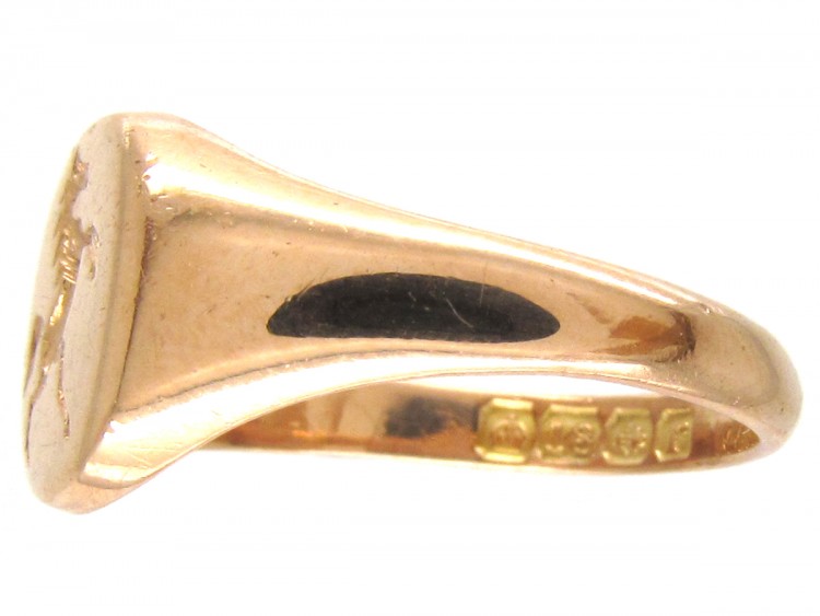 18ct Gold Signet Ring with Rearing Horse Intaglio