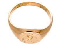 18ct Gold Signet Ring with Rearing Horse Intaglio