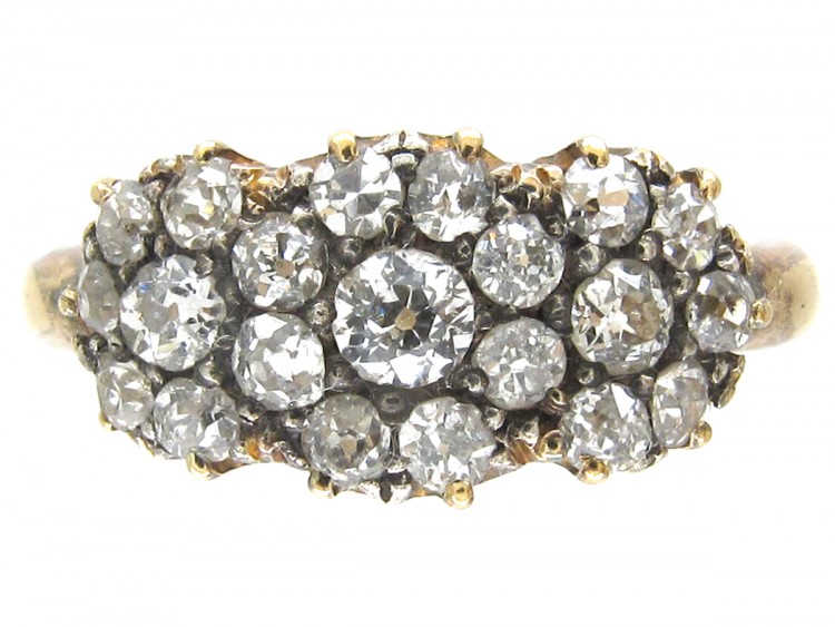 Edwardian Diamond Triple Cluster Ring