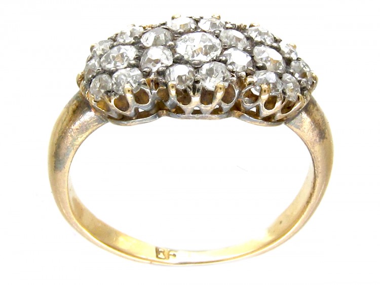 Edwardian Diamond Triple Cluster Ring