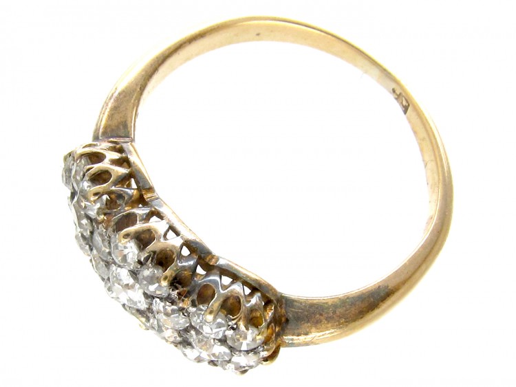 Edwardian Diamond Triple Cluster Ring
