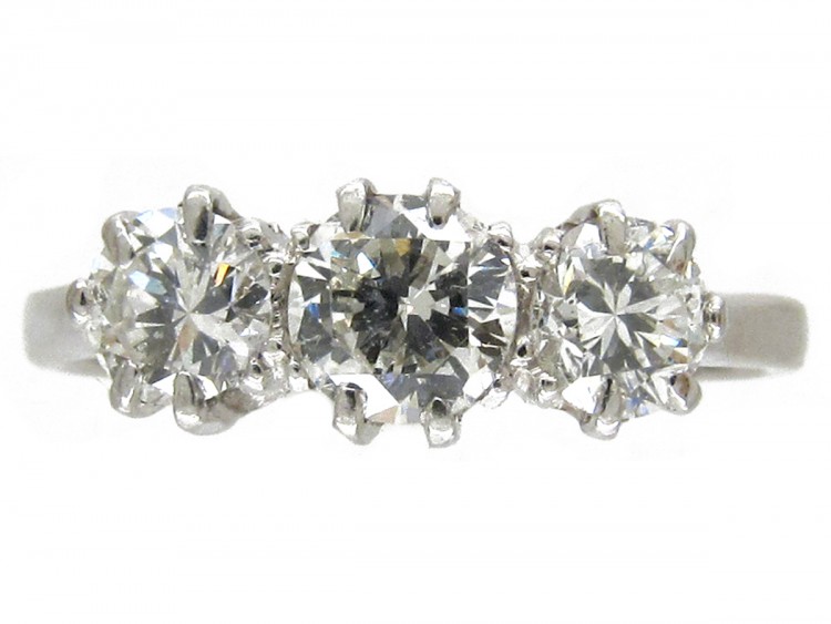 18ct White Gold Three Stone Diamond Ring