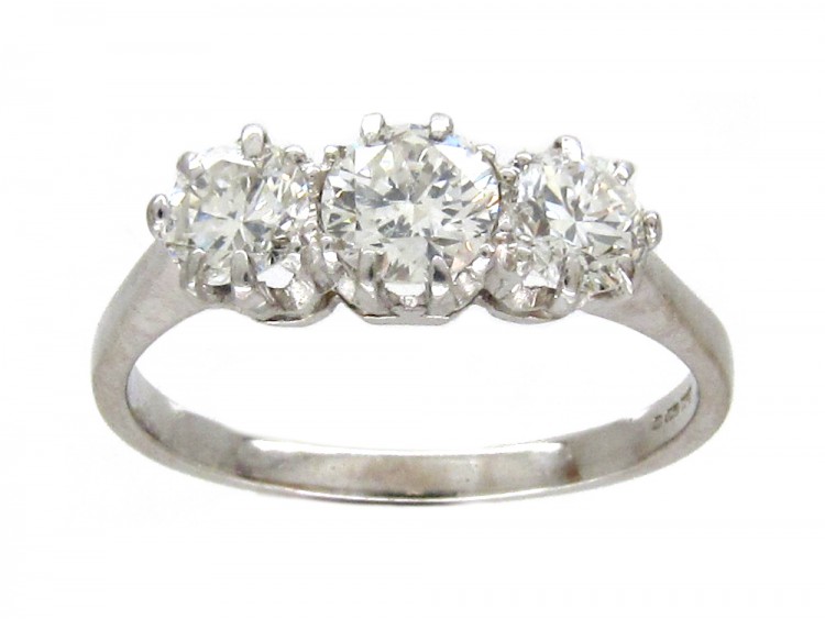 18ct White Gold Three Stone Diamond Ring