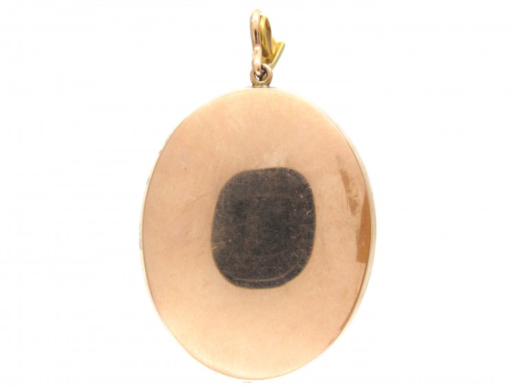 Georgian 15ct Gold & Enamel Pendant of a Lady & Her Dog under a Tree