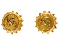 Victorian 15ct Gold Small Stud Earrings