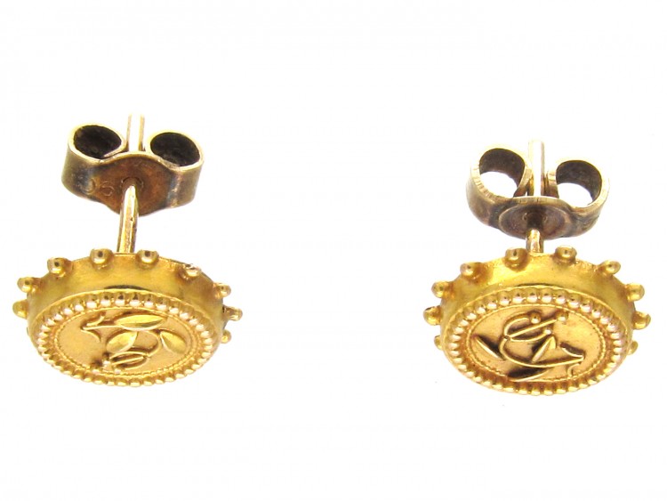 Victorian 15ct Gold Small Stud Earrings