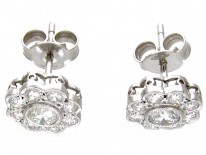 18ct White Gold & Diamond Daisy Cluster Earrings
