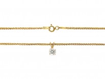 Half Carat Diamond Solitaire Pendant on Gold Chain