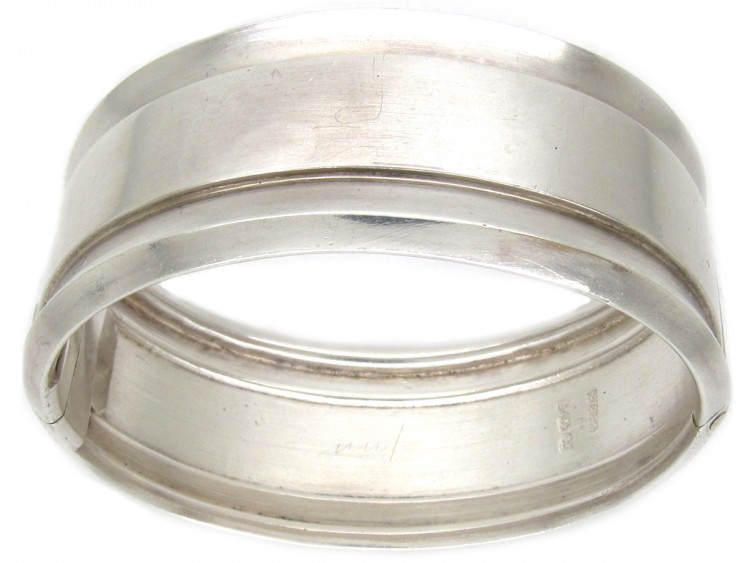 Victorian Silver Interwoven Design Bangle