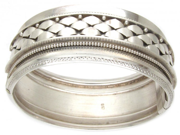 Victorian Silver Interwoven Design Bangle