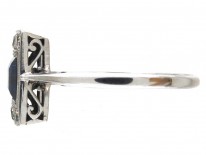Art Deco Rectangular Sapphire & Diamond Ring