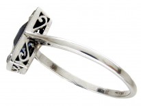 Art Deco Rectangular Sapphire & Diamond Ring