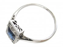Art Deco Rectangular Sapphire & Diamond Ring
