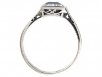 Art Deco Rectangular Sapphire & Diamond Ring
