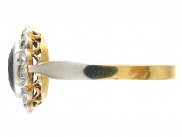 18ct Gold & Platinum Burma Sapphire & Diamond Cluster Ring