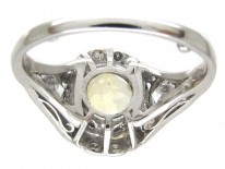 Yellow Sapphire & Diamond & Platinum Art Deco Ring