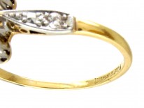 Edwardian Diamond Three Stone Ring with Diamond Shoulders