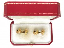 Cartier Three Colour 18ct Gold Knot Cufflinks in Original Case