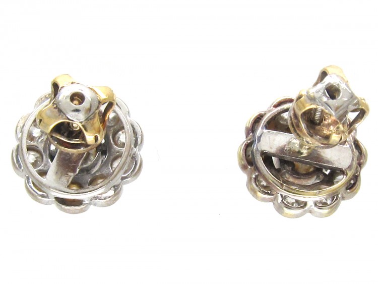 Art Deco Diamond Cluster Earrings