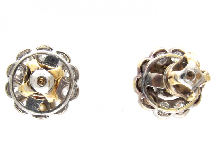 Art Deco Diamond Cluster Earrings