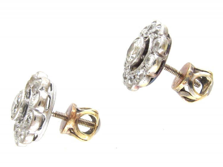 Art Deco Diamond Cluster Earrings
