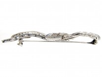 Art Deco Platinum, Diamond & Sapphire Bow Brooch